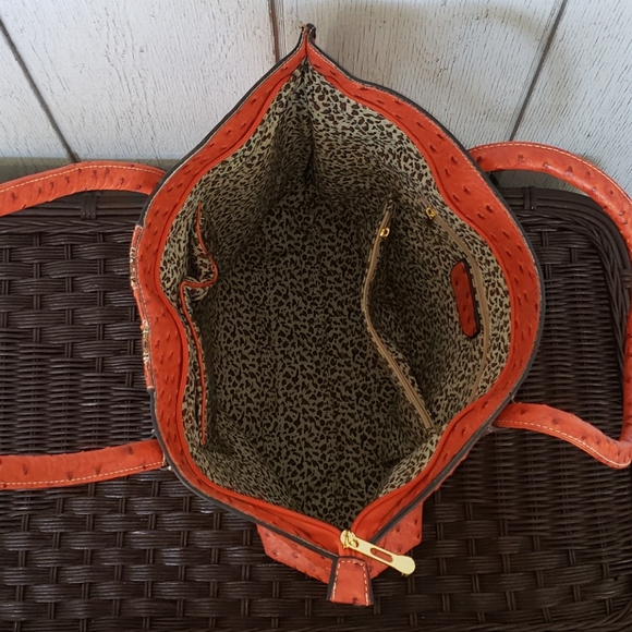 Orange Purse. SJS Handbag Woman Leather - Picture 5 of 16